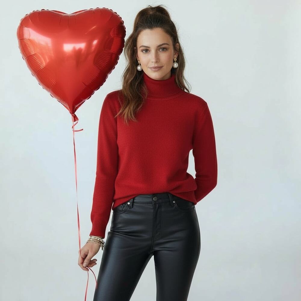 Talbots Cashmere Sweater Womens Large Turtle Neck Long Sleeve‎ Perfect Holiday